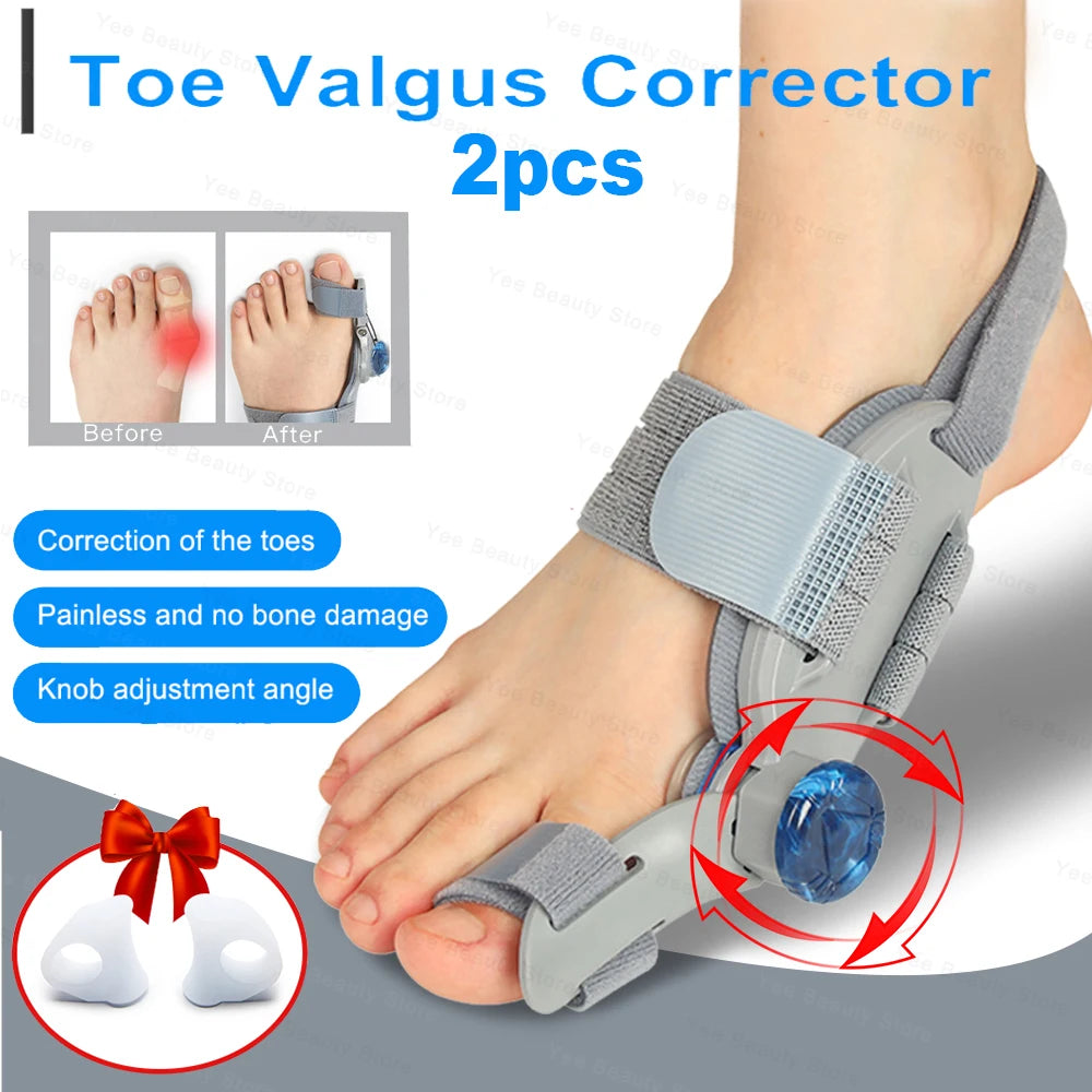 "Adjustable Bunion Corrector and Toe Separator - Hallux Valgus Relief, Toe Straightener, Orthopedic Finger and Pedicure Correction Tool"