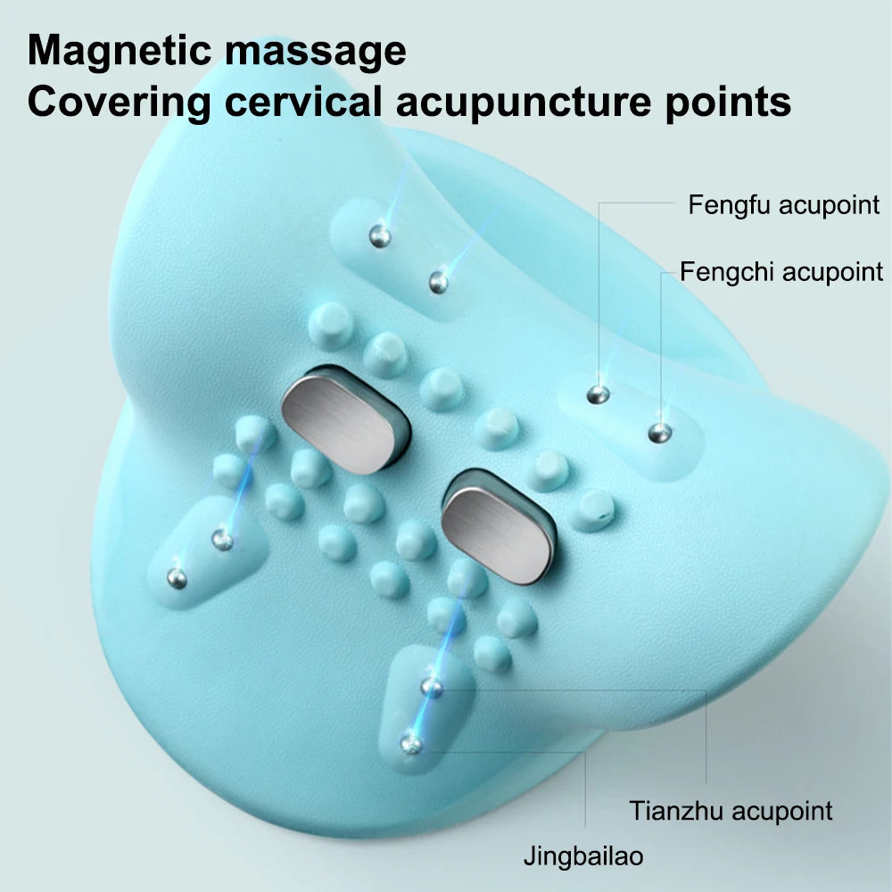 Neck and Shoulder Stretcher Relaxer - Cervical Chiropractic Traction Device and Massage Pillow for Pain Relief and Spine Alignment